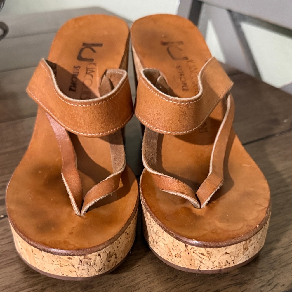 👡 K.J. Jacques Leather Platform Sandals – Size 38